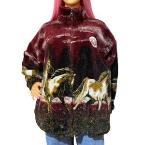 Vintage Mazmania Horse Fleece Jacket Medium